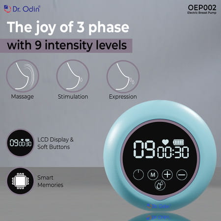 Dr. Odin Oep002 Electric Breast Pump Portable & Rechargeable Touch Screen 3 Modes 27 Suction Levels