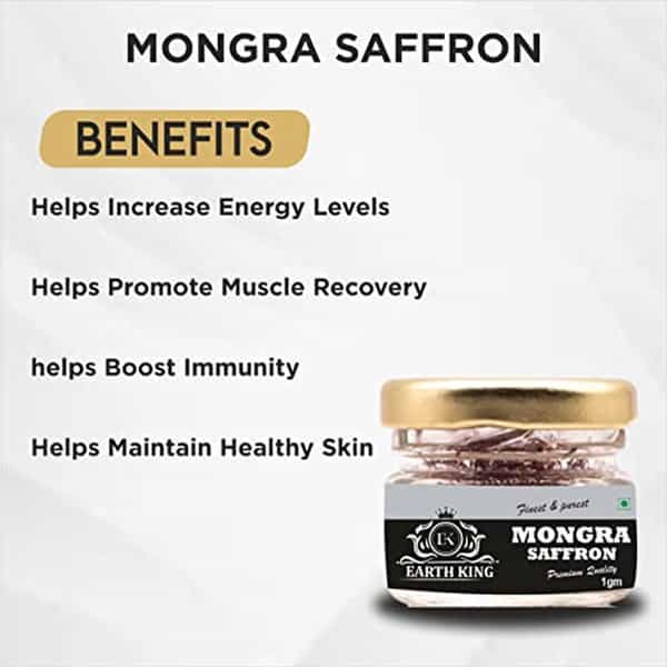 Earth King Natural & Finest Grade A++ Mongra Saffron Thread Kesar - 2 Gm ( Pack Of 2)
