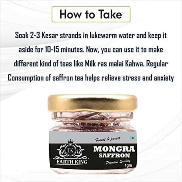 Earth King Natural & Finest Grade A++ Mongra Saffron Thread Kesar - 2 Gm ( Pack Of 2)