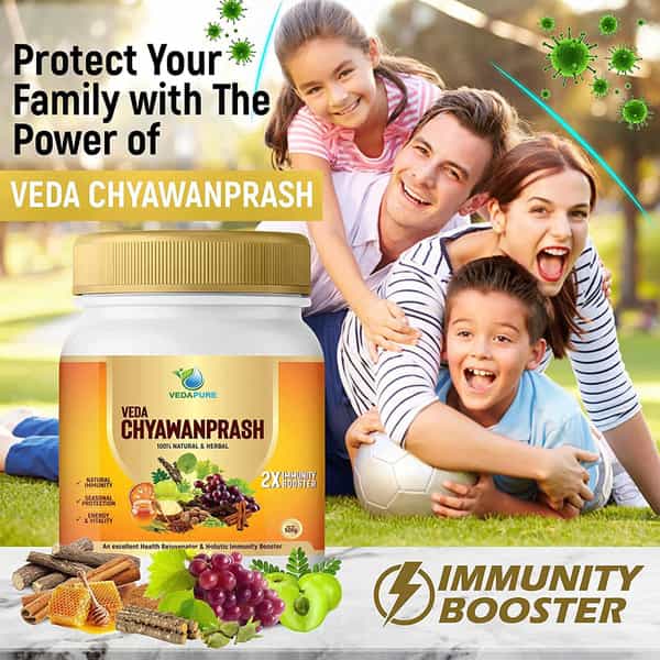 Vedapure Naturals 100% Natural & Herbal Veda Chyawanprash For Immunity & Vitality 500Gram