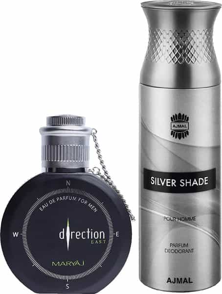 Maryaj Direction East Edp Spicy 100Ml For Men And Ajmal Silver Shade Homme Deodorant 200Ml For Men