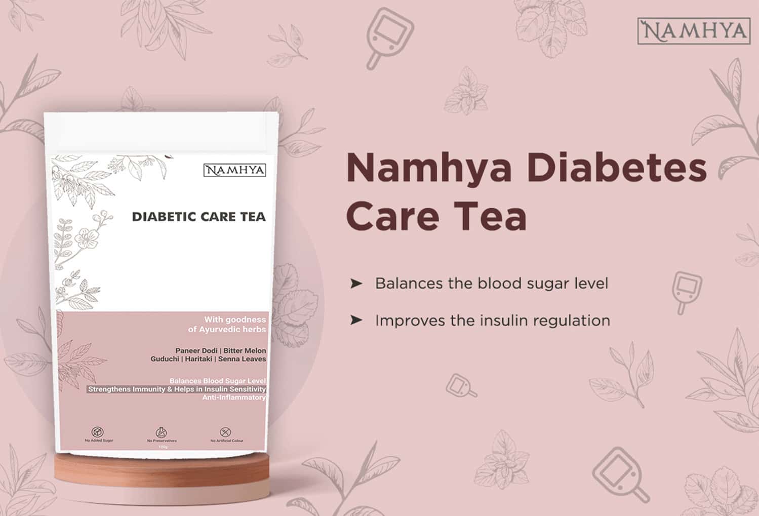 Buy NAMHYA DIABETES CARE TEA 100G POUCH Online & Get Upto 60 OFF at