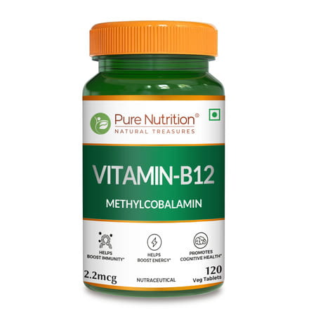 Pure Nutrition Vitamin B12(Methylcobalamin)1500mcg (120 Tablets)