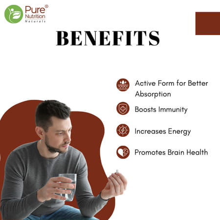 Pure Nutrition Vitamin B12(Methylcobalamin)1500mcg (120 Tablets)