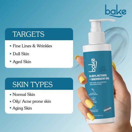Bake 0.05% Retinol Face Wash For Anti Aging & Skin Tightening (100Ml)