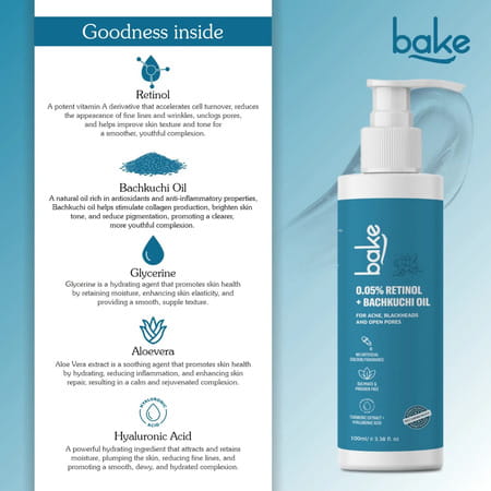 Bake 0.05% Retinol Face Wash For Anti Aging & Skin Tightening (100Ml)