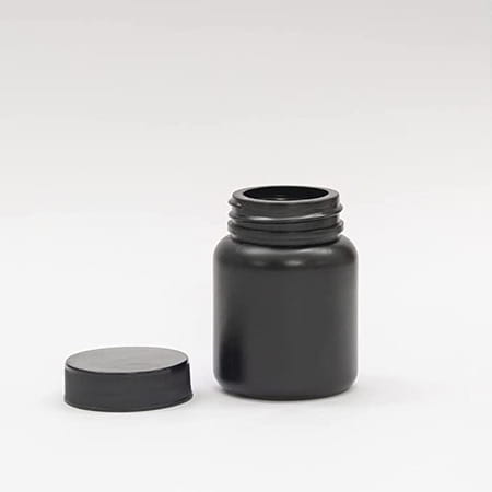 Patco - 85ml Black Hdpe Empty Bottle For Capsules & Tablets - For Ayurvedic Powder Storage (25 Pcs)