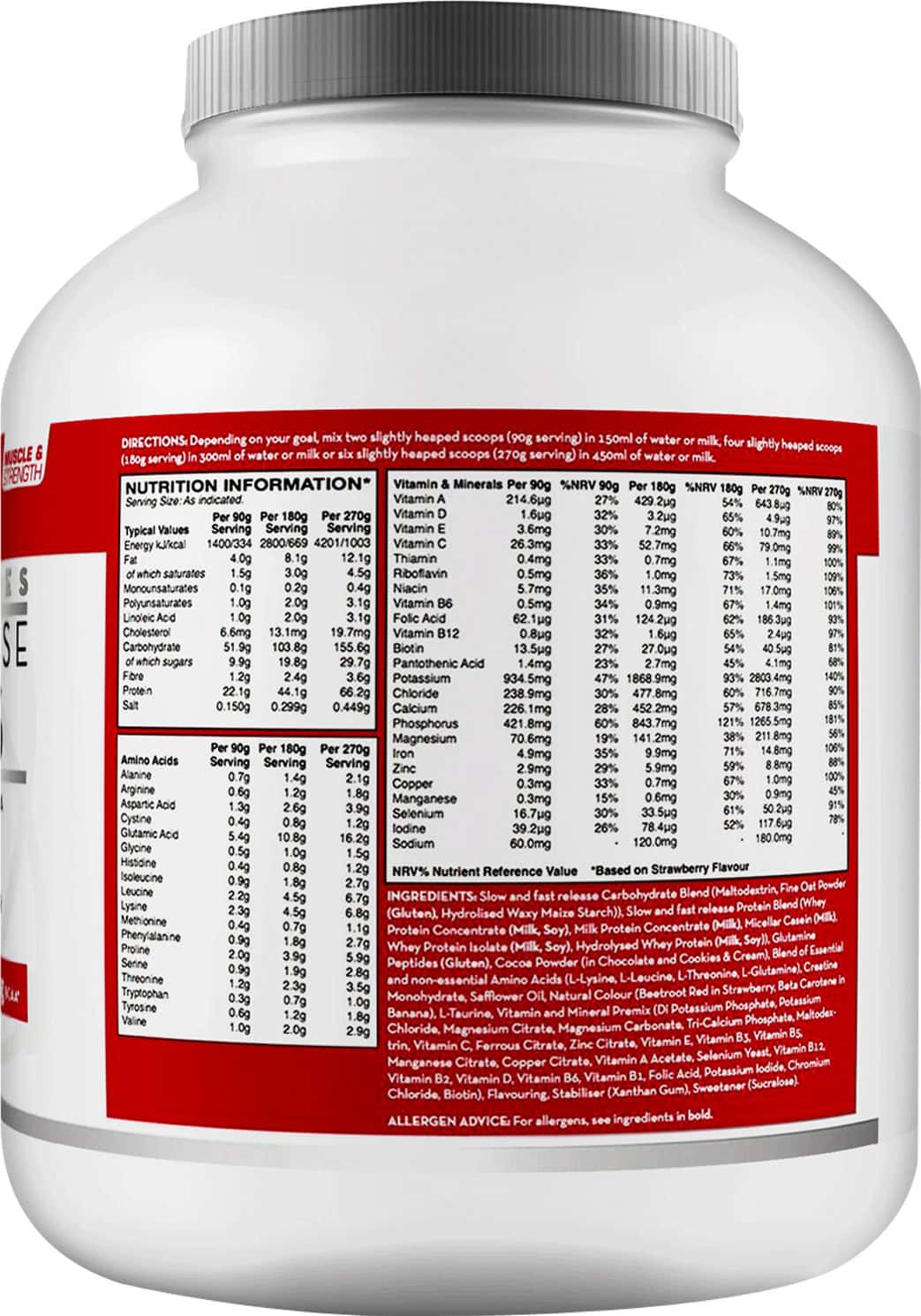 Boditronics Mass Attack Heavyweight Gainer - 60g Protein, 214g Carbs, 5g Creatine Per Serving, Milk Chocolate, 2kg