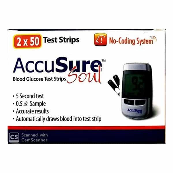 Accusure Soul Blood Glucose 2X50 Strips