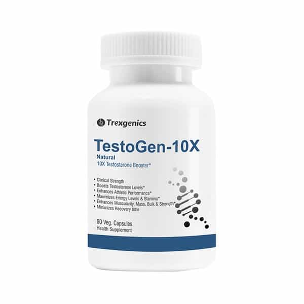 Trexgenics Testogen-10X Natural Testosterone Booster Veg Capsules - 60 Capsules