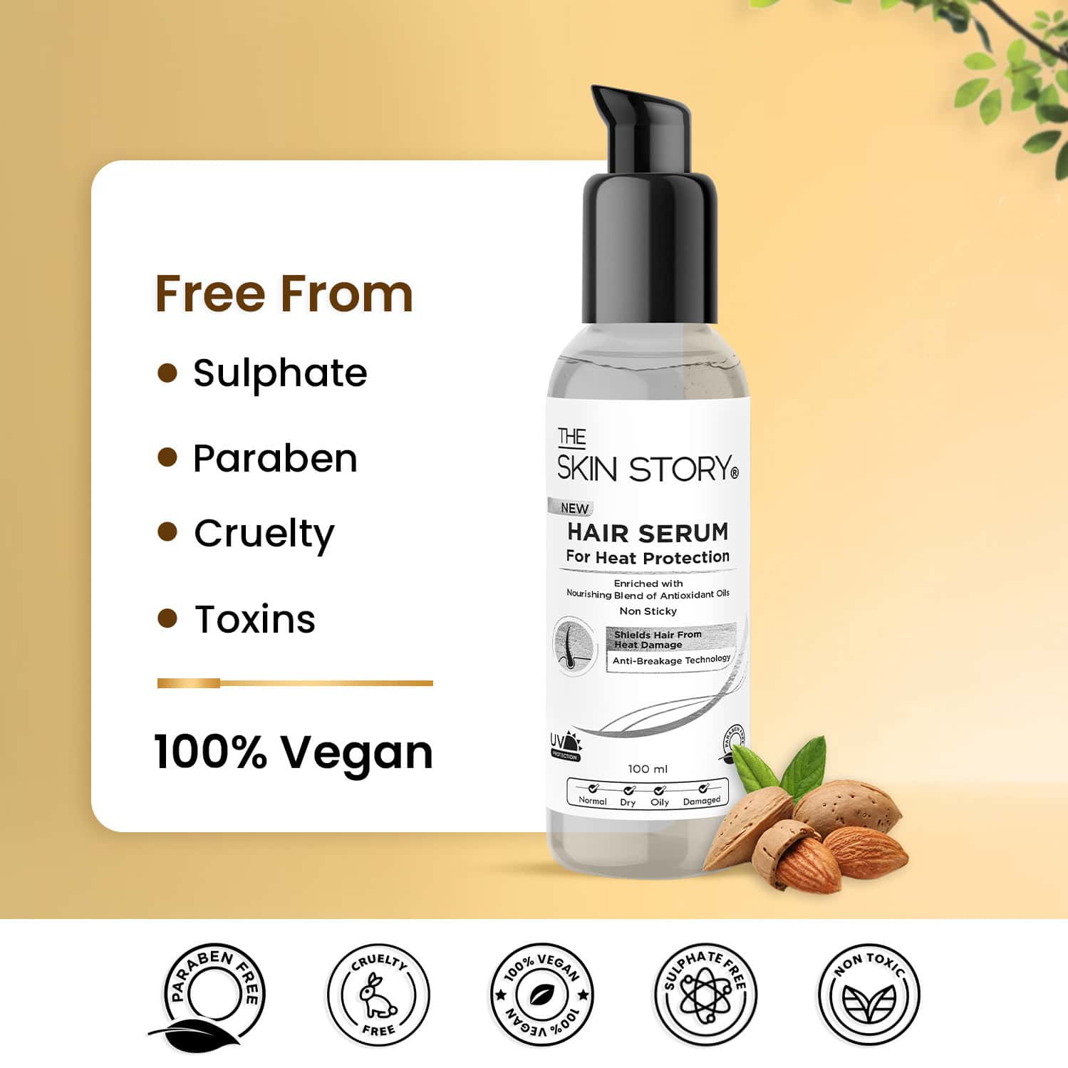 Buy THE SKIN STORY HEAT PROTECTION HAIR SERUM, 100ML Online & Get Upto