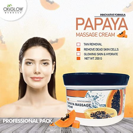 Oxyglow Herbals Papaya Face Massage Cream- Enriched With Vitamin E | 200 Gm