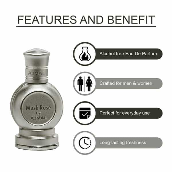 Ajmal Viola Edp 75Ml For Women And Rose Concentrated Oil Musky Alcohol-Free Attar 12Ml For Unisex