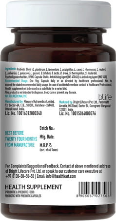 Healthkart Pre & Probiotics Unflavoured - 60 Capsules