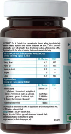 Healthkart Pre & Probiotics Unflavoured - 60 Capsules