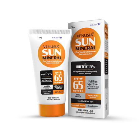 Venusia Sun Mineral Sunscreen Spf 65+ For All Skin Types 50 Gm
