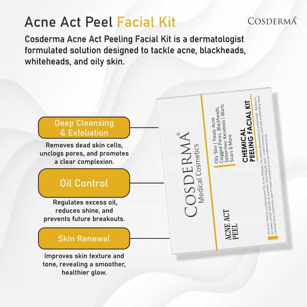 Cosderma Acne Act Peel Kit For Professional Oily Skin & Texture Care | Cosmetic Exfoliation Solution