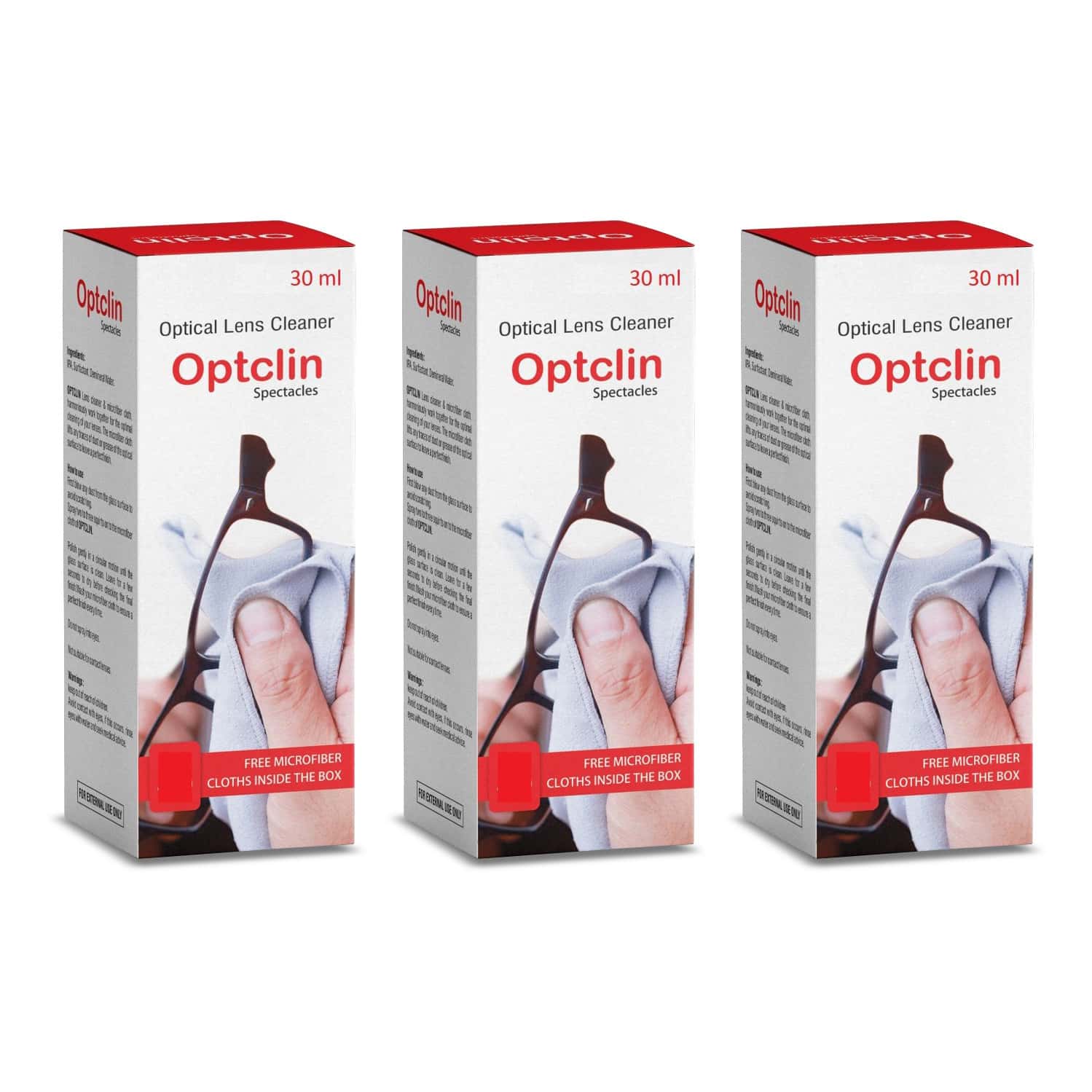 Westcoast Optclin Optical Lens Cleaner And Spectacles Cleaner - 30ml (pack Of 3)