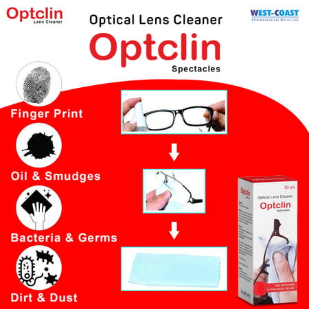 Westcoast Optclin Optical Lens Cleaner And Spectacles Cleaner - 30ml (Pack Of 3)