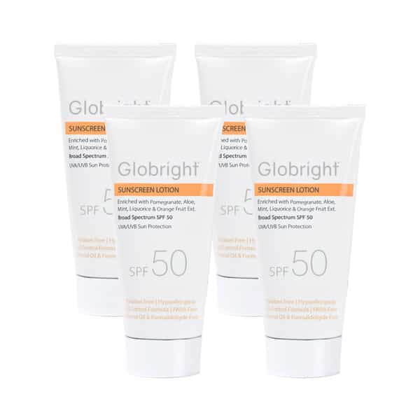 Globright Sunscreen Lotion (Spf 50) 50 Ml | With Aloe Vera | Uva & Uvb Protection (Pack Of 2)