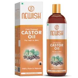 Newishcastor Oil For Hair Growth|100% Pure&organic|for Dryskin Nailcare Eyelashes-200ml (pack Of 2)