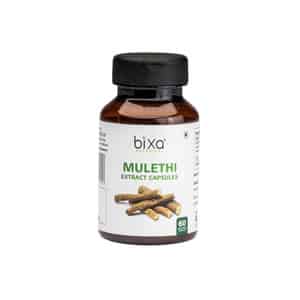 Bixa Botanical Mulethi Extract 60 Veg Capsules(450mg) 25% Glycyrrhizin-supports Respiratory Wellness