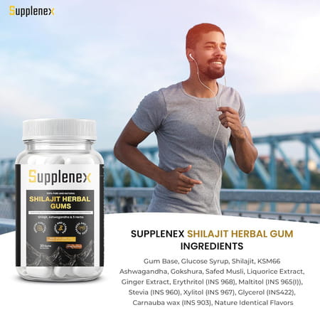 Supplenex Pure Himalayan Shilajit/Shilajeet Gummies With Fulvic Acid & Ksm 66 Ashwagandha | 30N