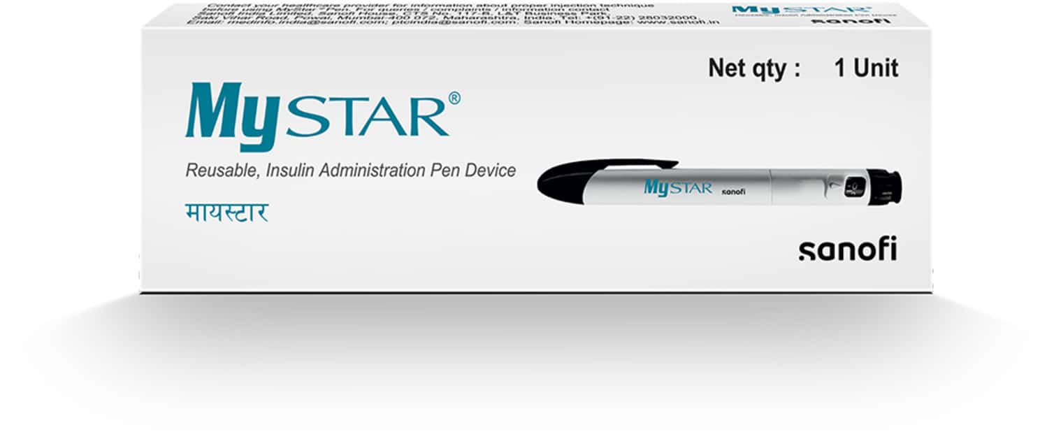 Mystar Reusable Insulin Pen Device 1 Unit