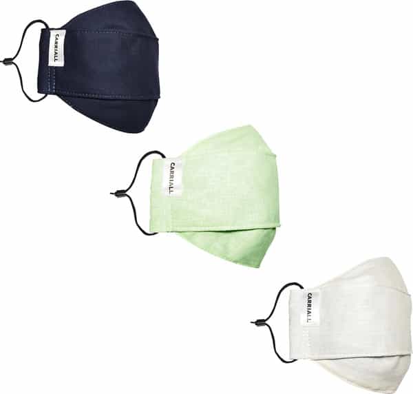 Carriall Adult Unisex 3 Layer Reusable Washable Cotton Mask (Camsl073) Pack Of 3