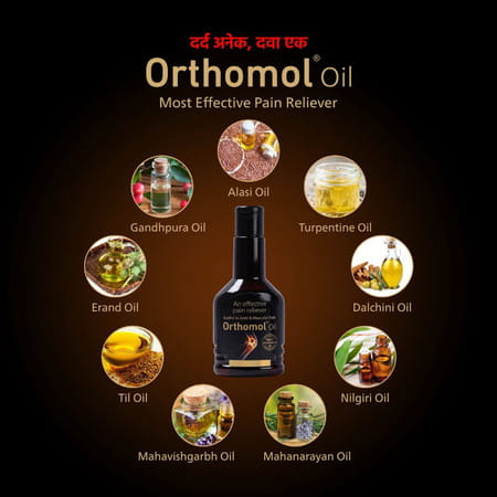 Orthomol Ayurvedic Pain Relief Oil For Joint Pain Muscular Pain - 100 Ml (Pack Of 3)