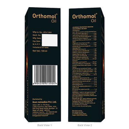 Orthomol Ayurvedic Pain Relief Oil For Joint Pain Muscular Pain - 100 Ml (Pack Of 3)