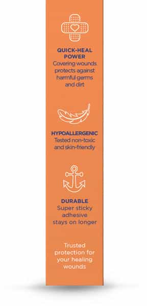 Ouchie Non-Toxic Printed Bandages - Orange - 20 Bandages