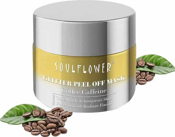Soulflower Coffee Caffeine Glitter Peel Off Mask Tone Purify & Invigorate Skin- 100G