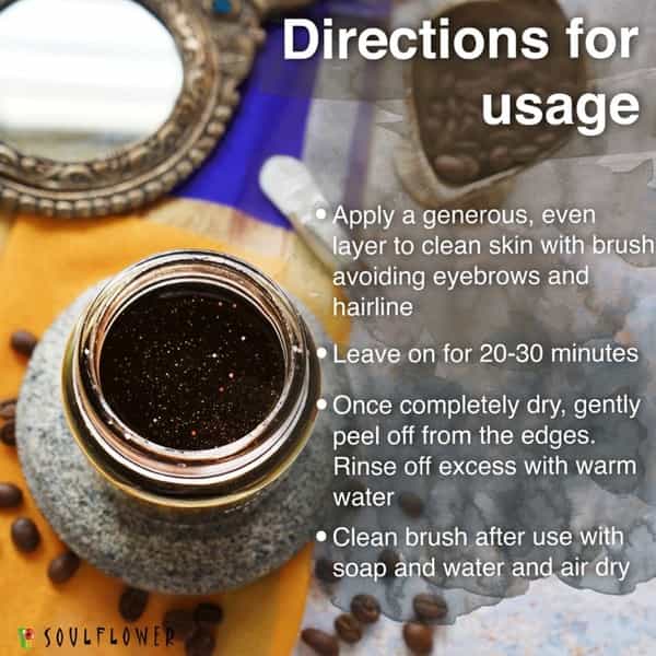 Soulflower Coffee Caffeine Glitter Peel Off Mask Tone Purify & Invigorate Skin- 100G