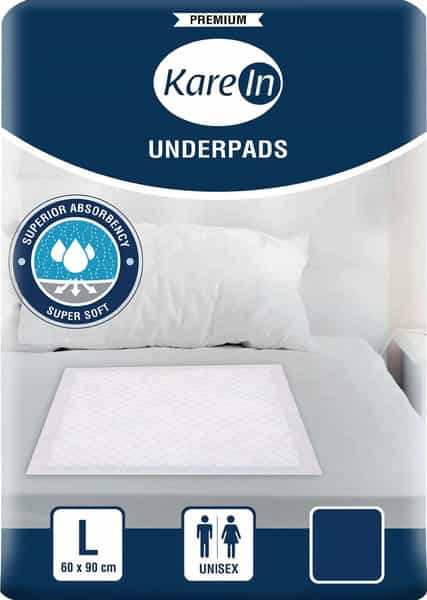 Kare In Premium High Absorbency Underpads Unisex Large(60-90Cm) Pack Of 10