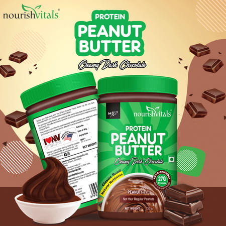 Nourishvitals Irresistibly Tasty Combo 750 G + Protein Peanut Butter (Creamy Dark Chocolate) 750 G