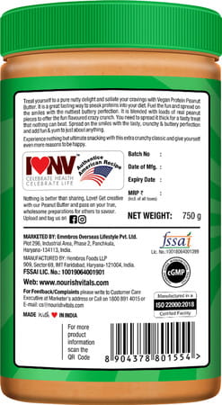 Nourishvitals Irresistibly Tasty Combo 750 G + Protein Peanut Butter (Creamy Dark Chocolate) 750 G