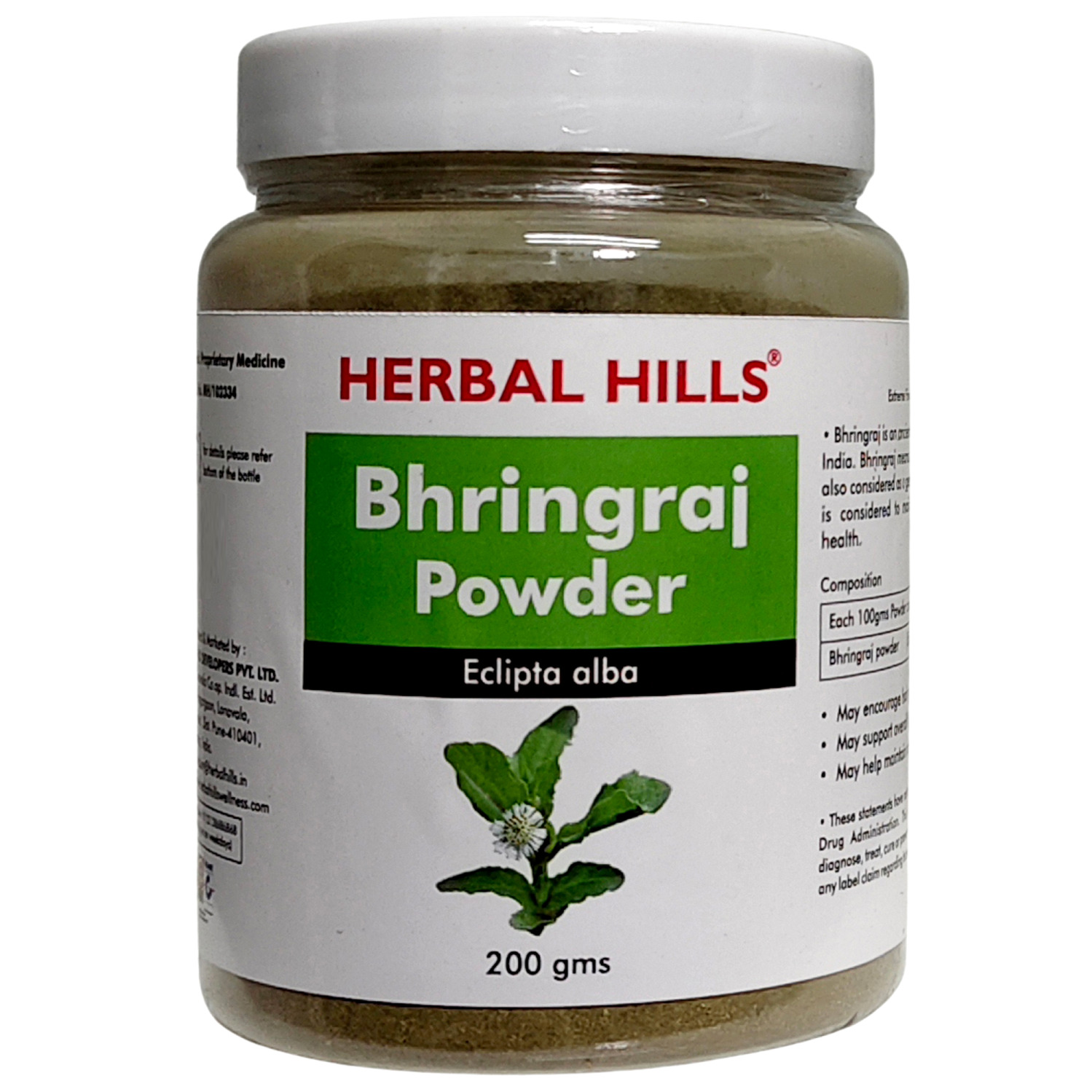 Herbal Hills Bhringraj Powder For Hair Care Hair Growth - 200gms (pack Of 5)
