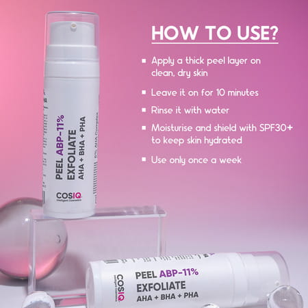 Cos-Iq Abp 11% Beginner Friendly Exfoliating Peel Aha 6% | Ph4% | Bha 1% Peeling Solution