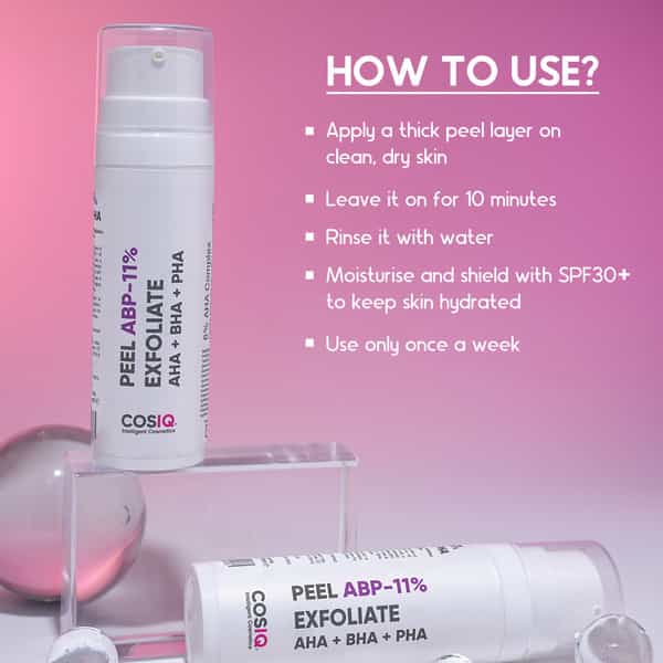 Cos-Iq Abp 11% Beginner Friendly Exfoliating Peel Aha 6% | Ph4% | Bha 1% Peeling Solution