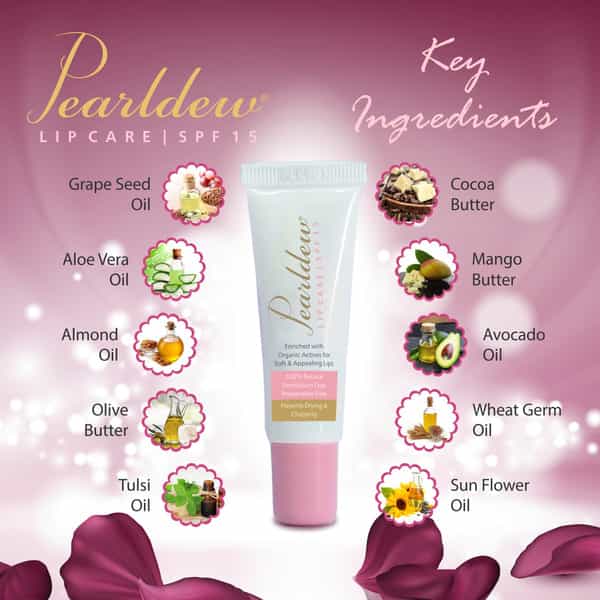 Pearldew Lip Care 10 Gm | With Rich Oils & Butters | Preservative Free (Pack Of 4)