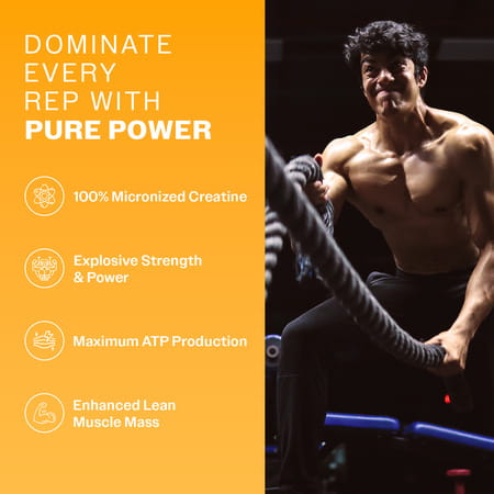 Muscleblaze Micronized Creatine Monohydrate Powder | Citrus Rush (80 Servings | 320g) With Shaker