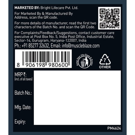 Muscleblaze Micronized Creatine Monohydrate Powder | Citrus Rush (80 Servings | 320g) With Shaker