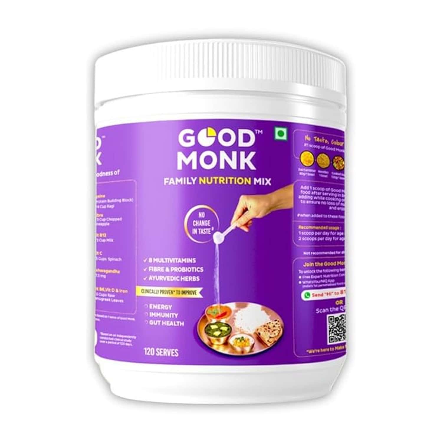 Good Monk Family Nutrition Mix | To Improve Energy | Immunity & Gut Health | 120 Serves