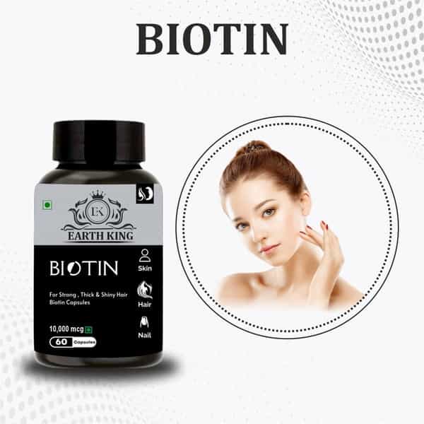 Earth King Biotin Capsule - 10000 Mcg 60 Capsules