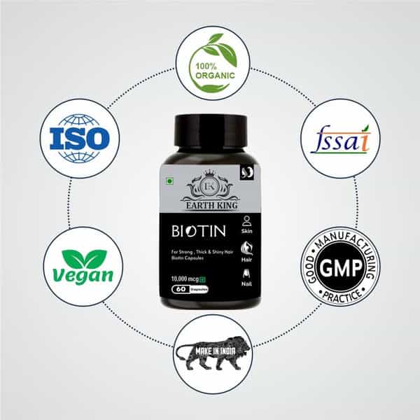 Earth King Biotin Capsule - 10000 Mcg 60 Capsules
