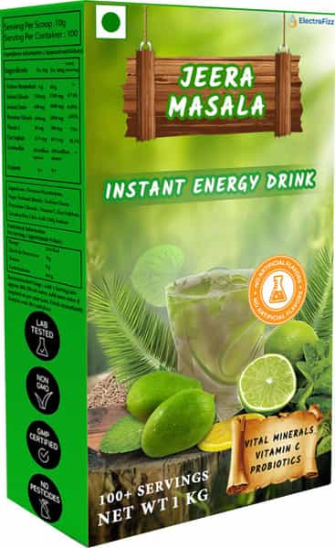 Electrofizz Hydration Energy Powder For Workout For Men And Women- Jeera Masala Flavour 1 Kg Jar