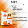 Healthvit Turmeric Extract 40Mg Curcumin (Curcuminoids 95% ) With Piperine Liquid Drops - 30Ml