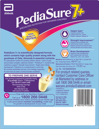 Pediasure 7+ With Oats & Almond Vanilla Box 200 Gm