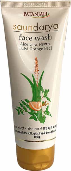 Patanjali Saundarya Aloe Vera Neem Tulasi And Orange Peel Face Wash 100 Gm